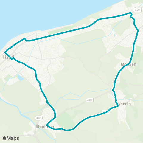 Arriva Wales Rhyl Bus Sta Stand C - Rhyl Bus Sta Stand A map