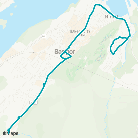 Arriva Wales Bangor Bus Station Stand E - Tesco map