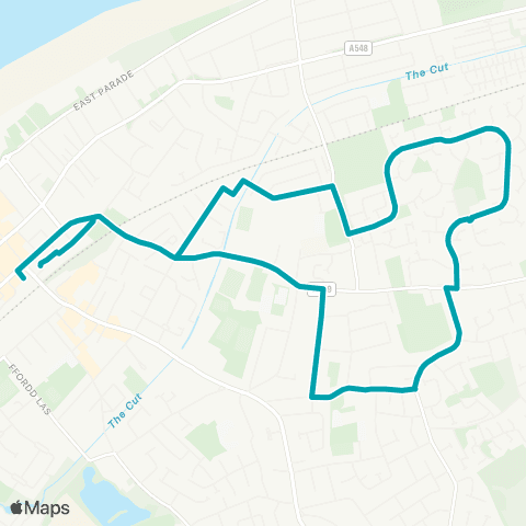 Arriva Wales Rhyl Bus Sta Stand F - Rhyl Bus Sta Stand F map