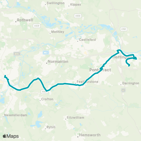 Arriva Yorkshire Windermere Drive - Wakefield Bus Station map