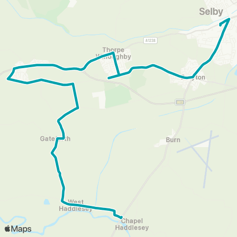 Arriva Yorkshire High School - Haddlesey Crossroads map