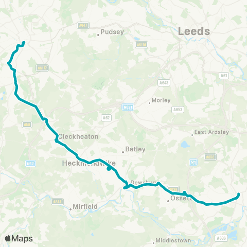 Arriva Yorkshire Wakefield Bus Sta - Bradford Interchange Bus Sta map
