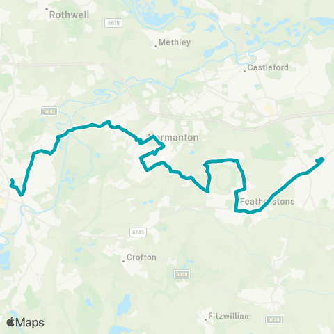 Arriva Yorkshire Pontefract Bus Sta - Wakefield Bus Sta map
