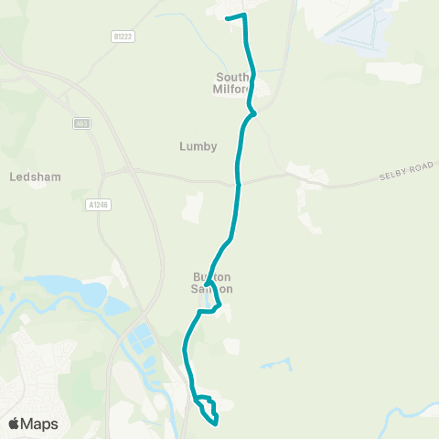 Arriva Yorkshire Woodlea - Sherburn High School map