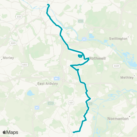 Arriva Yorkshire Wakefield Bus Sta - Leeds City Bus Sta map
