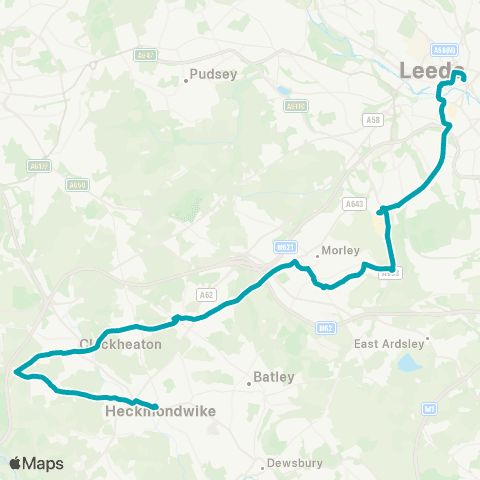 Arriva Yorkshire Market Place H5 - Leeds City Bus Station map
