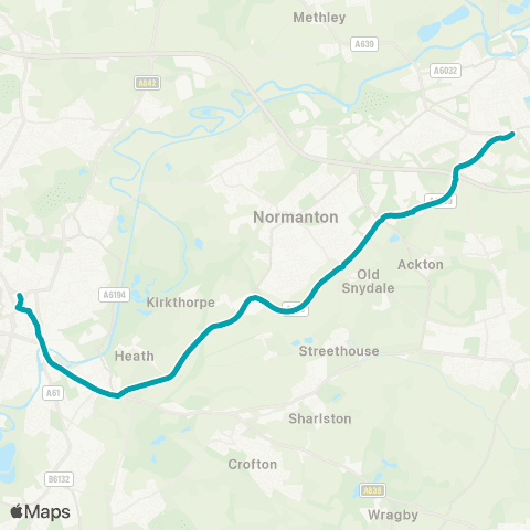 Arriva Yorkshire Wakefield Bus Sta - Castleford College map