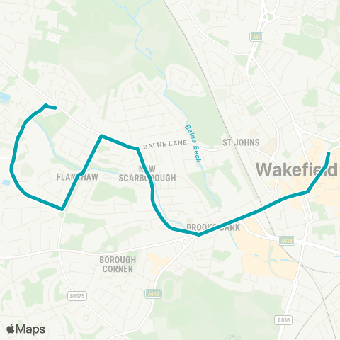 Arriva Yorkshire Wellington St Batley Rd - Wakefield Bus Sta map
