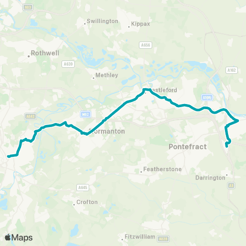 Arriva Yorkshire Grovehall Ln Tk Maxx - Wakefield Bus Sta map