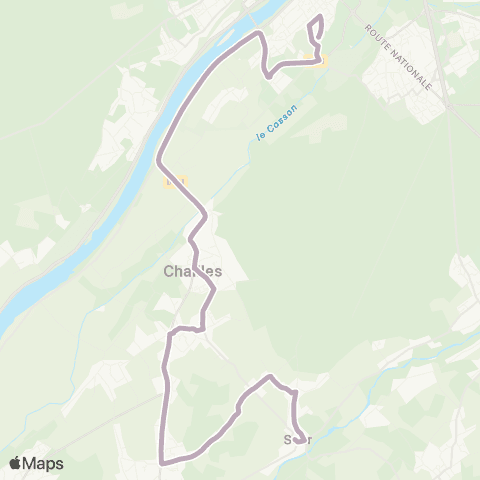 Azalys - Lignes scolaires Collège Vienne - Bourg map