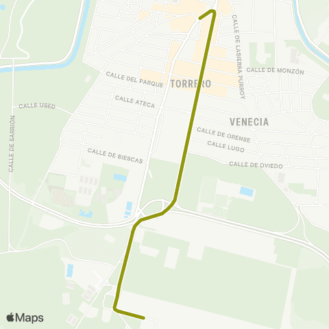 Transporte Urbano de Zaragoza Plaza de las Canteras - Complejo Funerario map