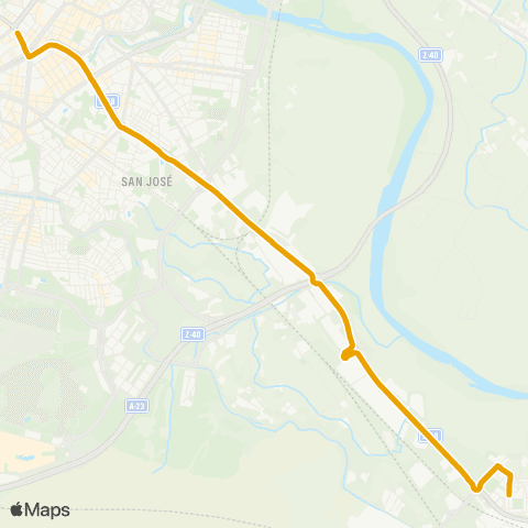 Transporte Urbano de Zaragoza La Cartuja - Puerta del Carmen map