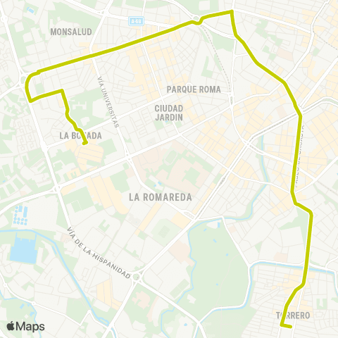 Transporte Urbano de Zaragoza Pinares de Venecia - Delicias map