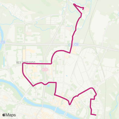 Transporte Urbano de Zaragoza Vadorrey - San Gregorio map