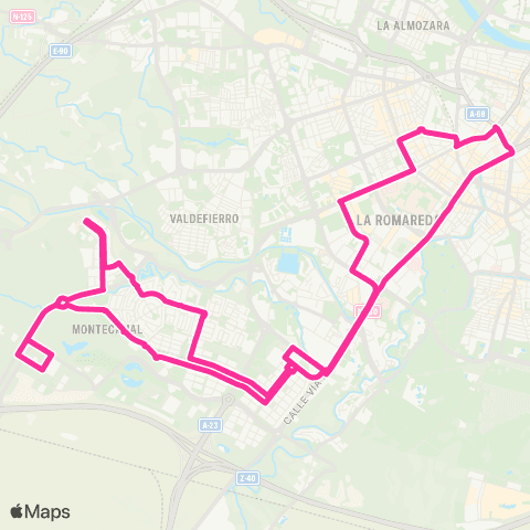 Transporte Urbano de Zaragoza Paseo Pamplona - Romareda - Rosales del Canal - Arcosur map