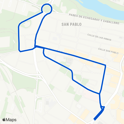 Transporte Urbano de Zaragoza Puerta del Carmen - Plaza Europa map