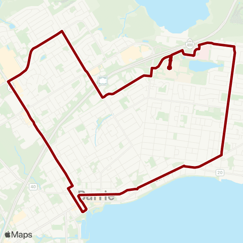 Barrie Transit Red map