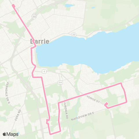 Barrie Transit Georgian Mall / Barrie South GO map