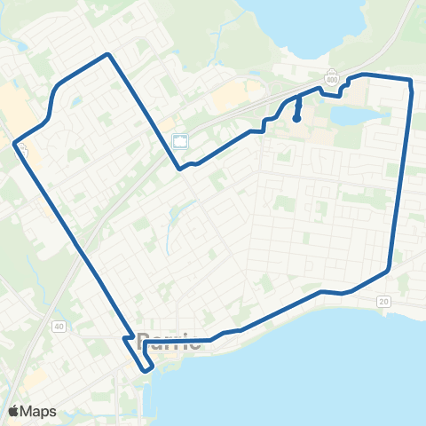 Barrie Transit Blue map