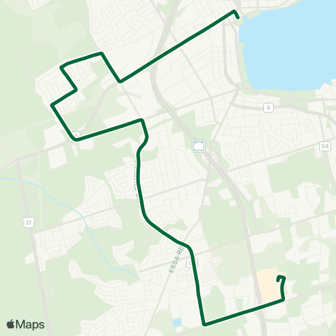Barrie Transit Dunlop / Park Place map