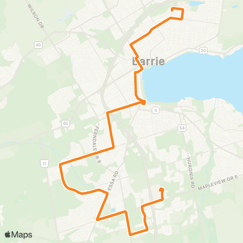 Barrie Transit Grove / Bear Creek map