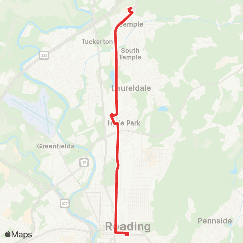 BARTA Temple via 5th Street map