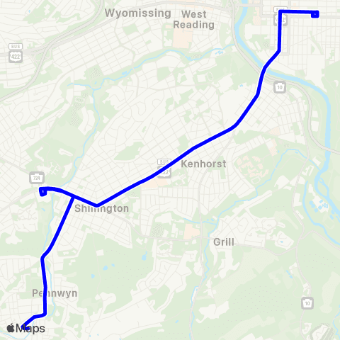 BARTA Mohnton via Shillington map