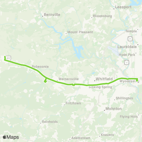 BARTA Wernersville via Sinking Spring map
