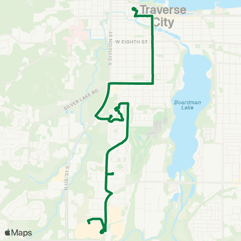 BATA Downtown to GT Mall map