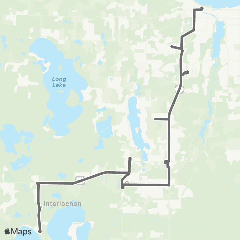 BATA Traverse City to Interlochen map