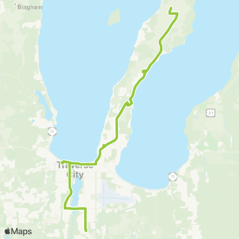 BATA Traverse City to Old Mission Peninsula map