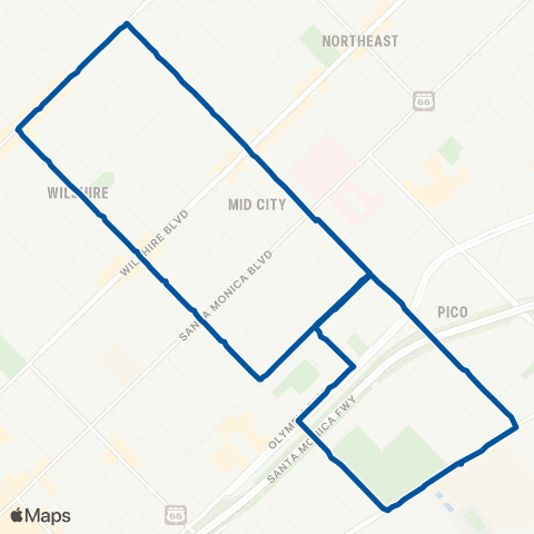 Big Blue Bus Santa Monica Coll - 17th St Sta - Montana map