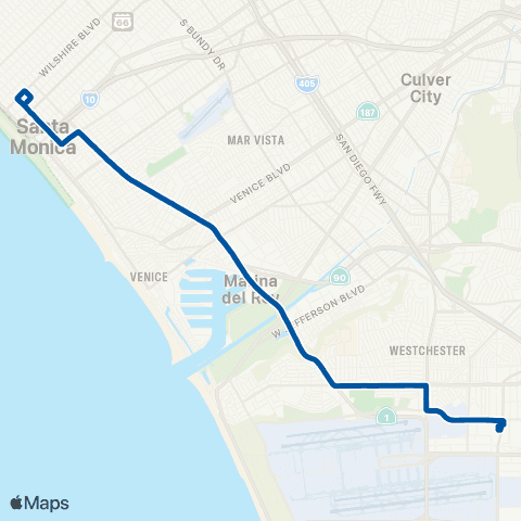 Big Blue Bus Lincoln Boulevard / LAX map