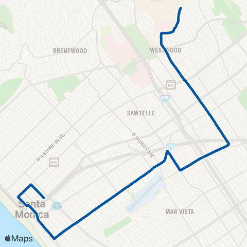 Big Blue Bus Ocean Park Blvd & Westwood Blvd / UCLA map