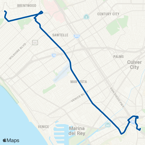 Big Blue Bus Bundy Drive & Centinela Avenue map