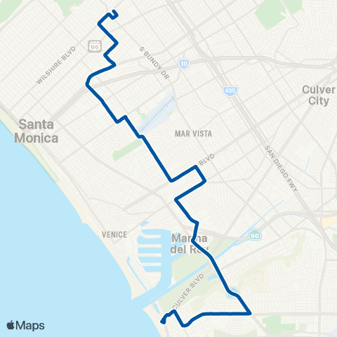 Big Blue Bus Wilshire Blvd / Bundy Dr-Marina Del Rey map