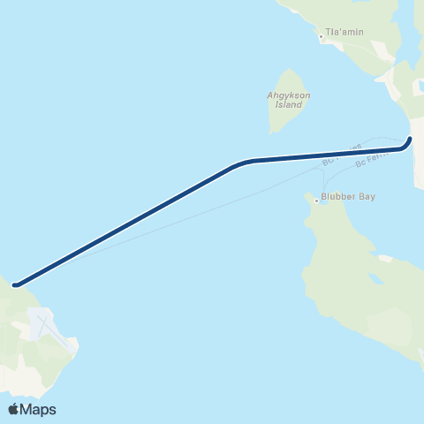 BC Ferries Comox - Powell River map
