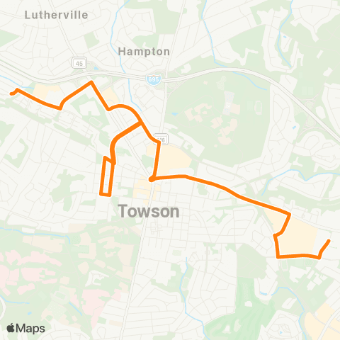 Towson Loop Orange Loop map