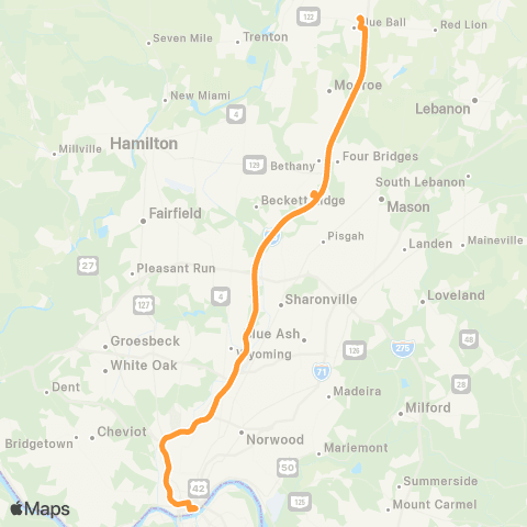 BCRTA Cincylink Express map