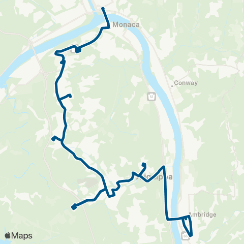 Beaver County Transit Authority 2 Rochester / Ambridge map