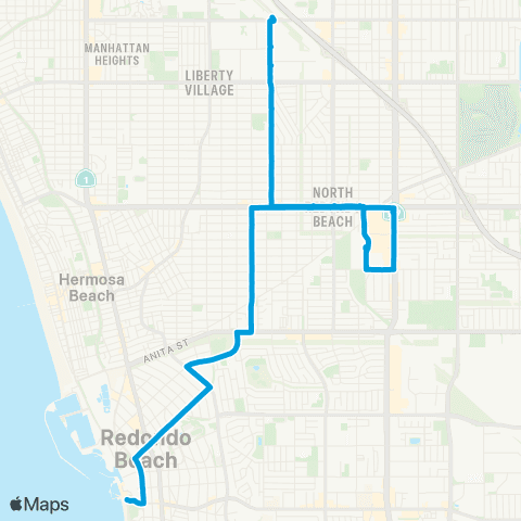 Beach Cities Transit Redondo Beach - North Redondo Green Line map