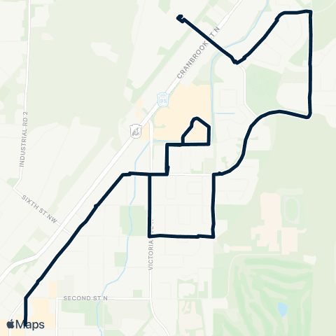 BC Transit East Kootenay Tamarack map