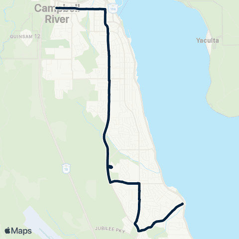 BC Transit Campbell River Campbellton / Willow Point via Dogwood map