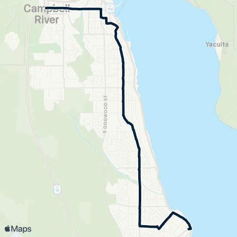 BC Transit Campbell River Campbellton / Willow Point via Alder map
