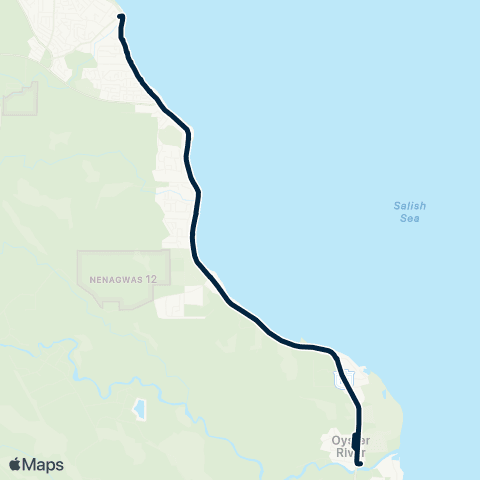 BC Transit Campbell River Oyster River / Willow Point map