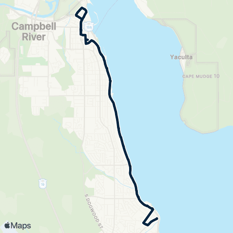 BC Transit Campbell River Discovery Mall/Willow Point via Hwy 19A map