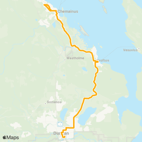 BC Transit Cowichan Valley Crofton-Chemainus map
