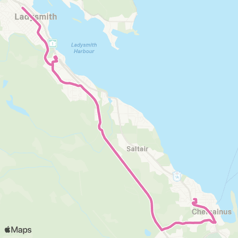 BC Transit Cowichan Valley Ladysmith-Chemainus map