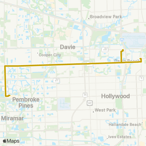 Broward County Transit Stirling Rd Local map