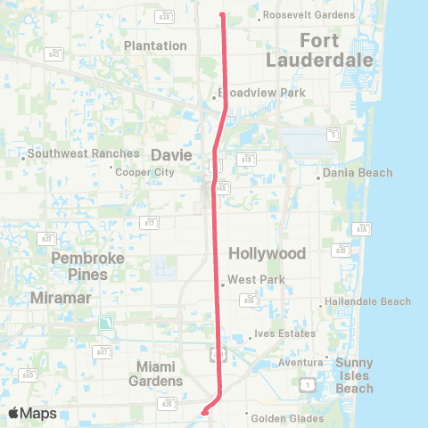Broward County Transit Us 441 Local map